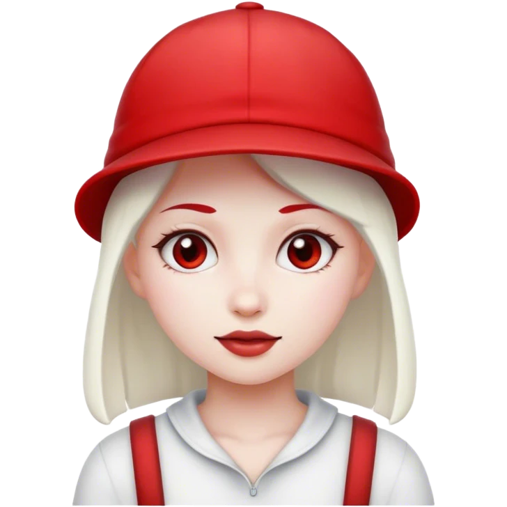 girl with red cap, white skin  emoji