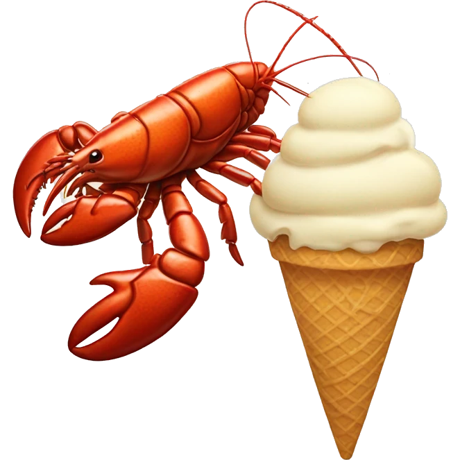 Lobster eating ice cream emoji