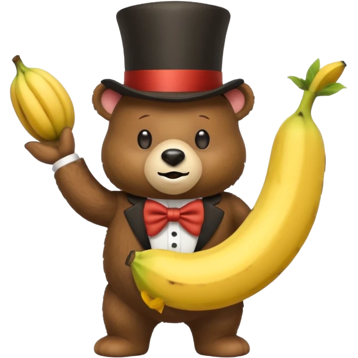 Banana wearing a top hat in a bear costume  emoji