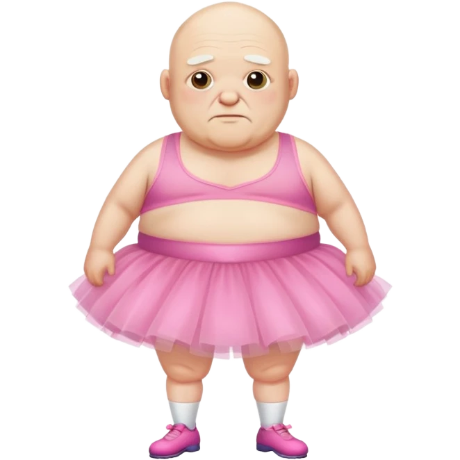Fat old man in tootoo who is bold  emoji