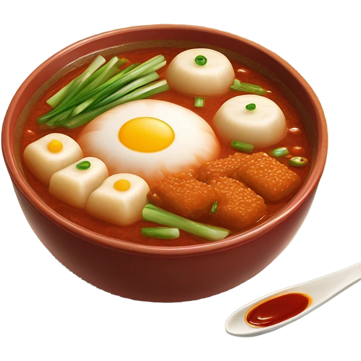 red hot bowl of tteokbokki emoji