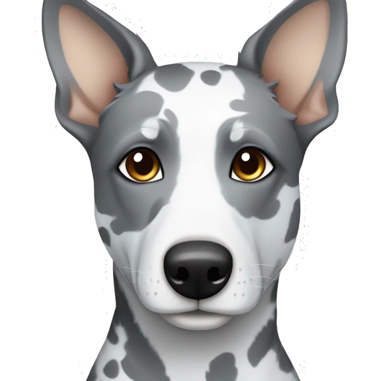 Australian cattle dog grey and white spotted with blue eyes no brown emoji