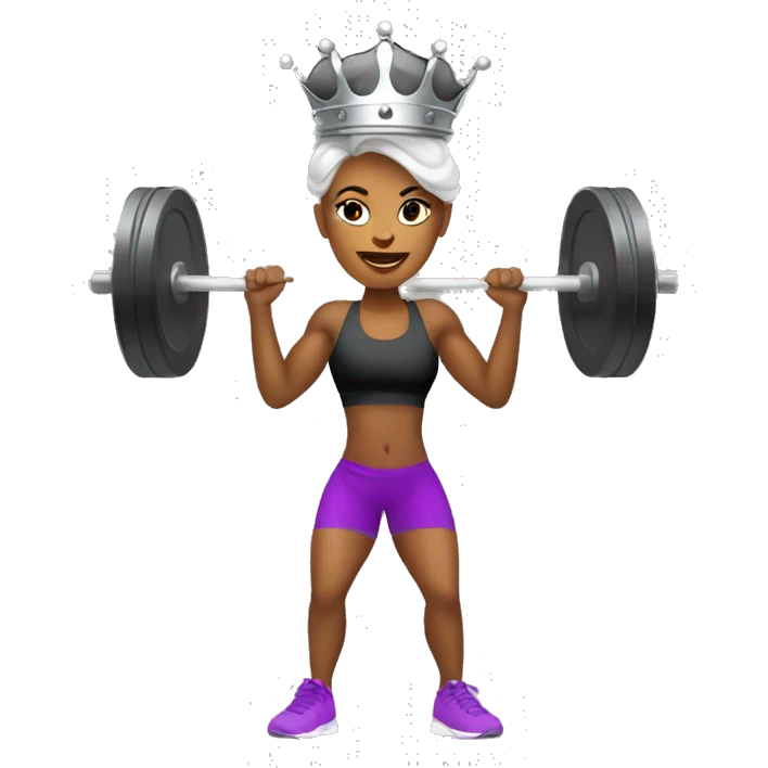 a Queen practicing Crossfit on a gym emoji