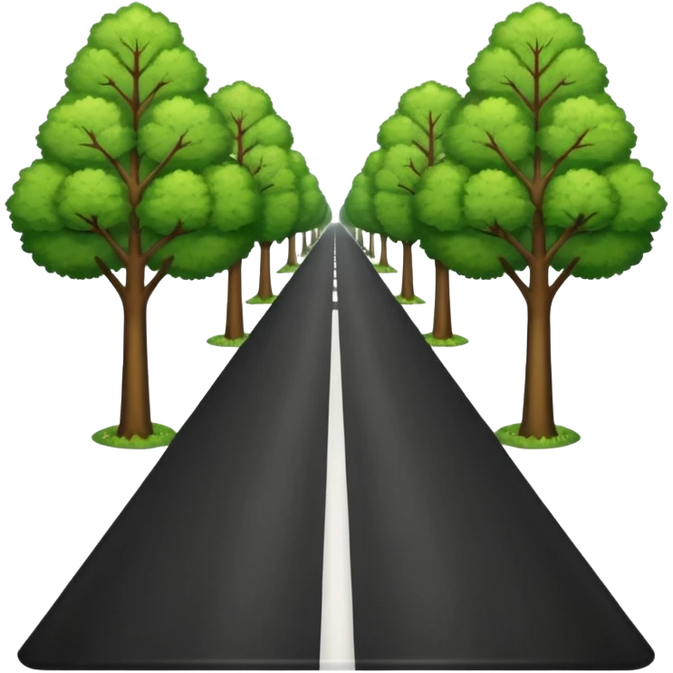 прямая дорога с деревьями по бокам emoji emoji
