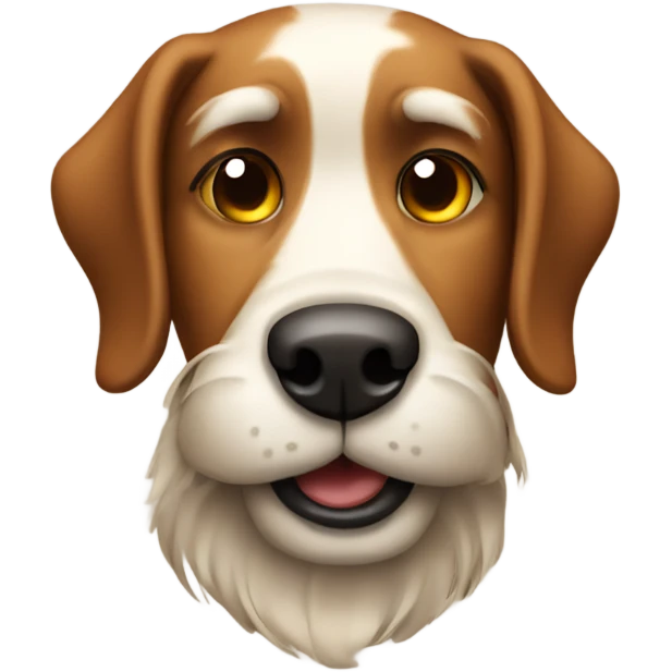 A drunk dog with a beard  emoji