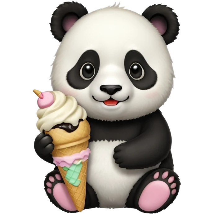 Panda eating ice cream emoji