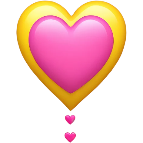 Yellow heart with pink heart emoji