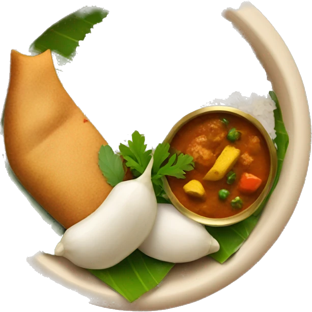 indian food with rice and sambar  emoji