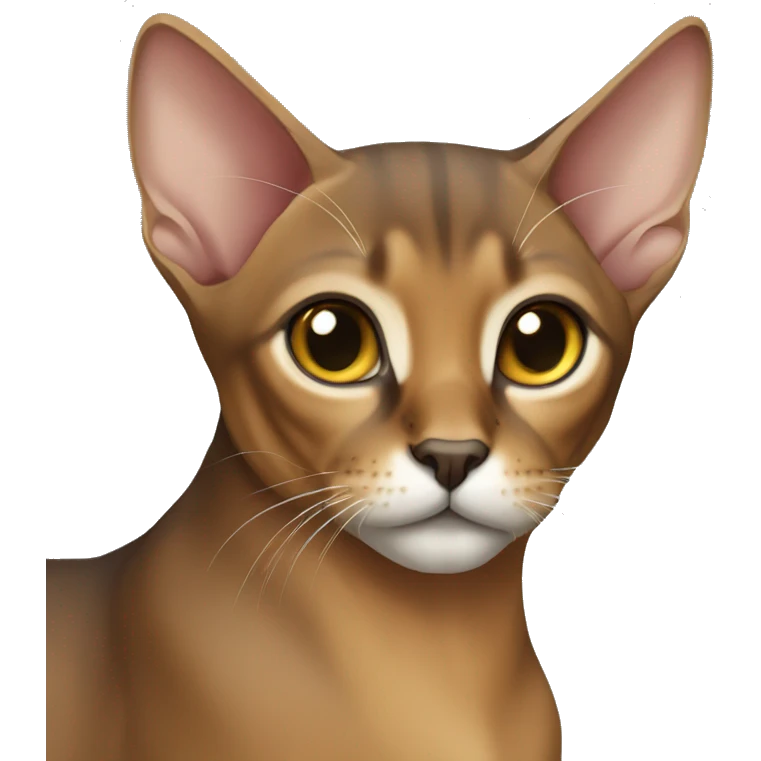 Abyssinian cat with grey back and beige belly  emoji