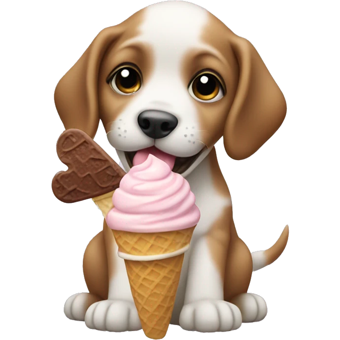 puppy eating ice cream emoji
