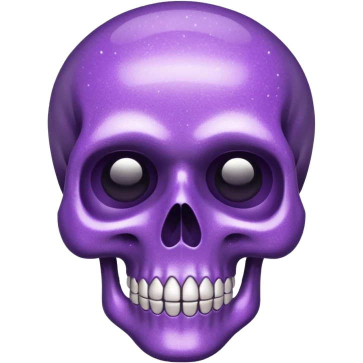 Glitter purple flat skull emoji