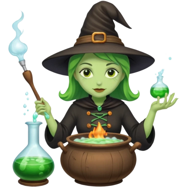 green witch cooking potion emoji