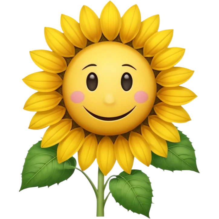 a sunflower with a white disc in the middle and a smiley face emoji