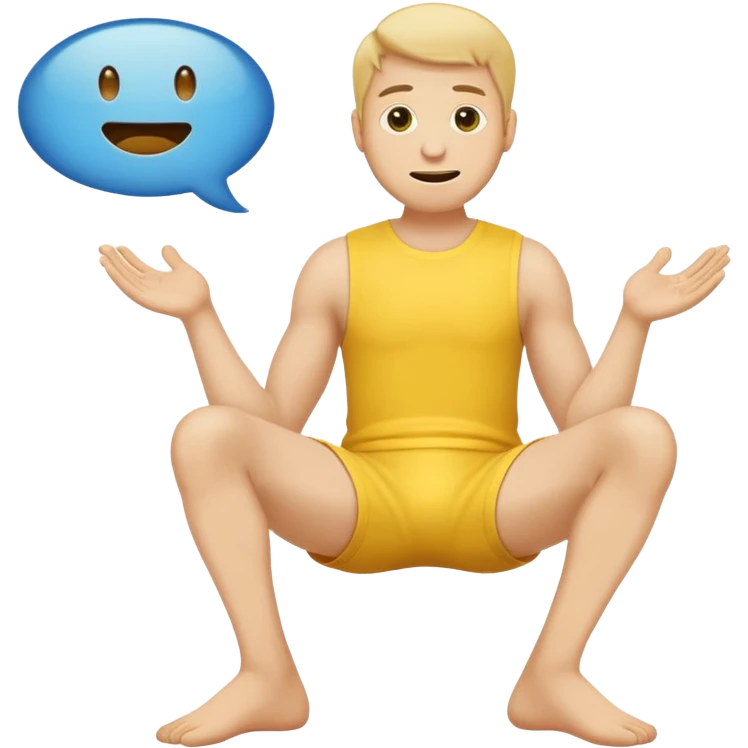 Make a yellow emoji man put his hand on his crotch area and a speech bubble saying Darragh give me snus Make him put his hand between his legs make him grab the area inbetween his two legs  emoji