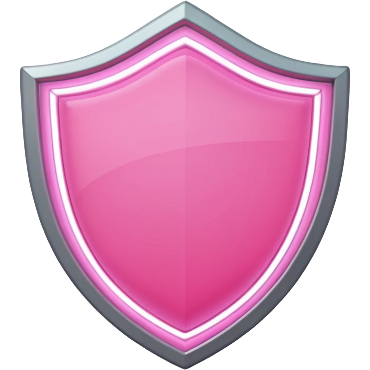 pastel pink neon shield with white frame emoji