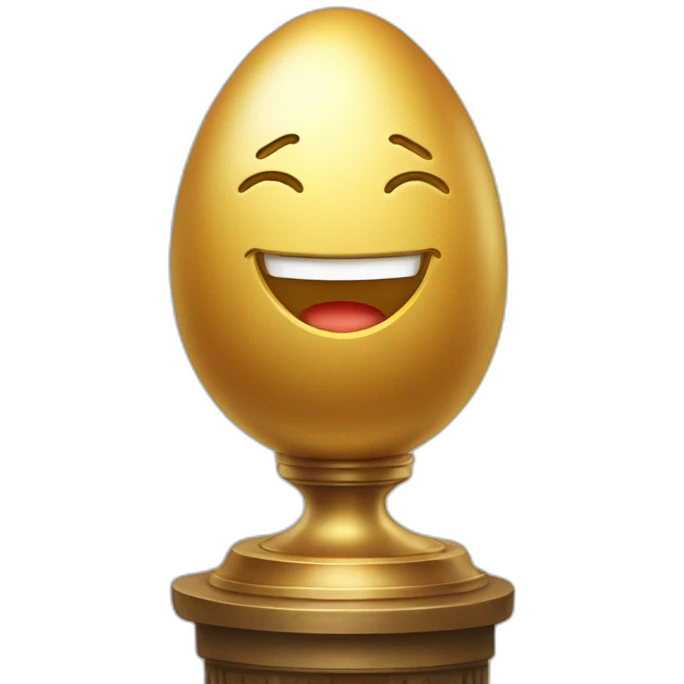 smiling golden egg on a pedestal emoji