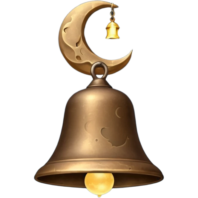 the midnight bell with moon at the back emoji