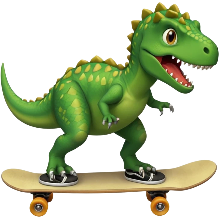 Dinosaur on a skateboard emoji