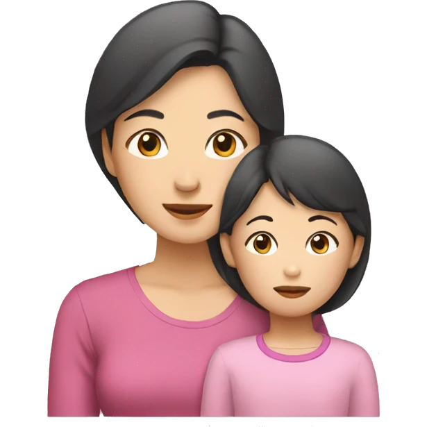 asian mother and daughter emoji