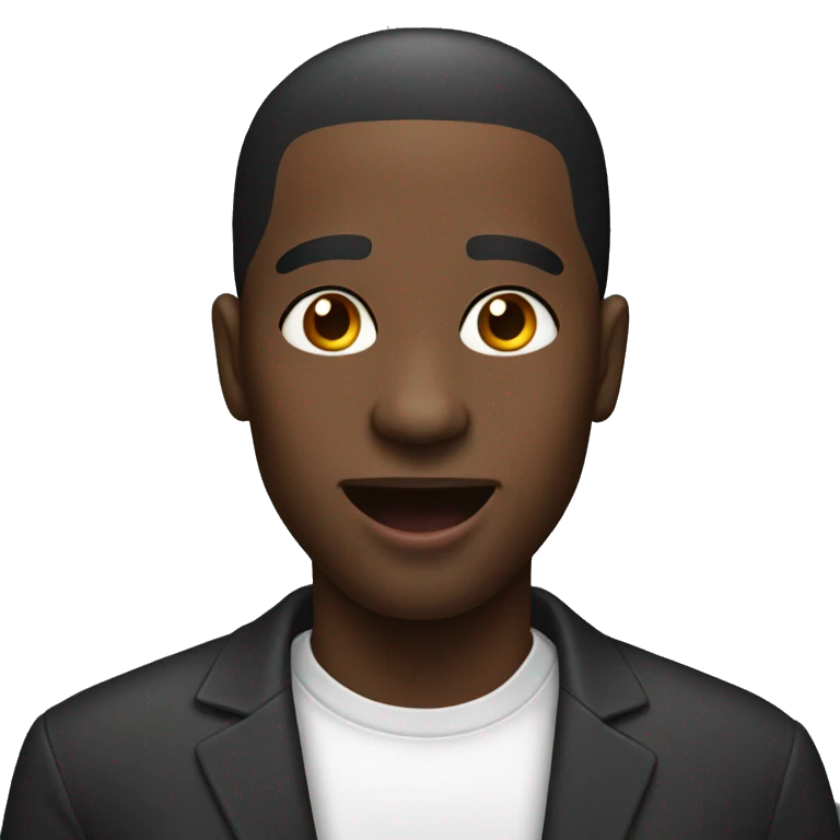 Black man with his tongue out emoji