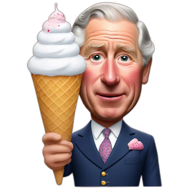 Prince Charles with an ice cream emoji