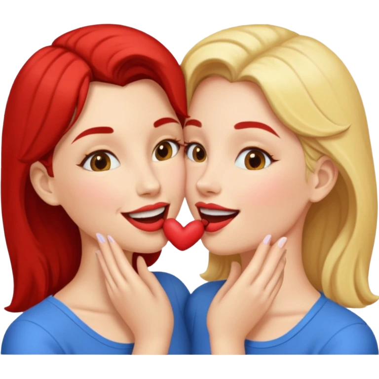 woman kissing another woman on the mouth emoji