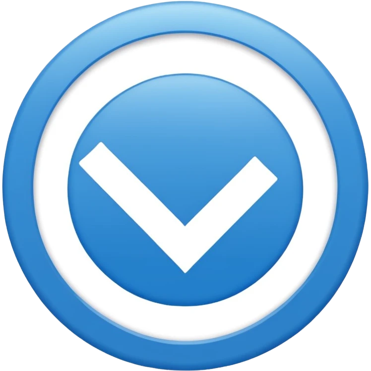 Centang putih di dalam lingkaran biru emoji