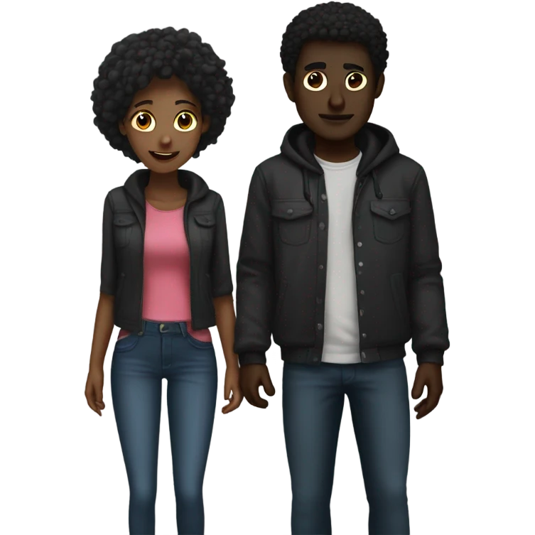 dark boy and girlfriend emoji