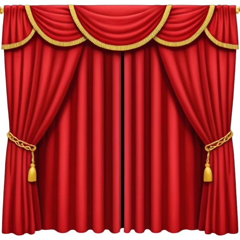 Simple, opened red theatre curtains with black background  emoji
