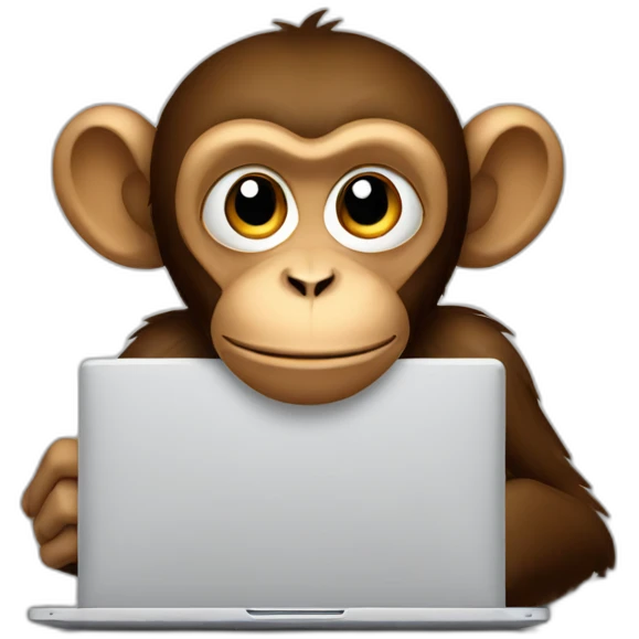 The monkey behind the laptop emoji