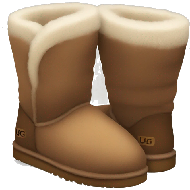 Brown disquette Ugg slippers emoji