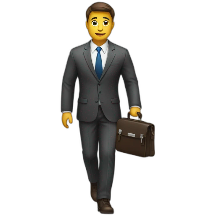 student in a suit and a briefcase emoji