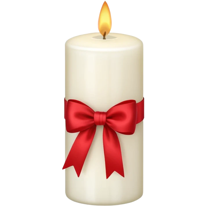 white candle with a bow emoji