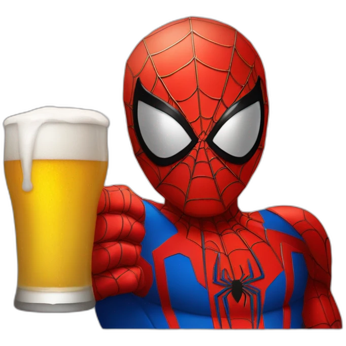 Spiderman tomando cerveza emoji