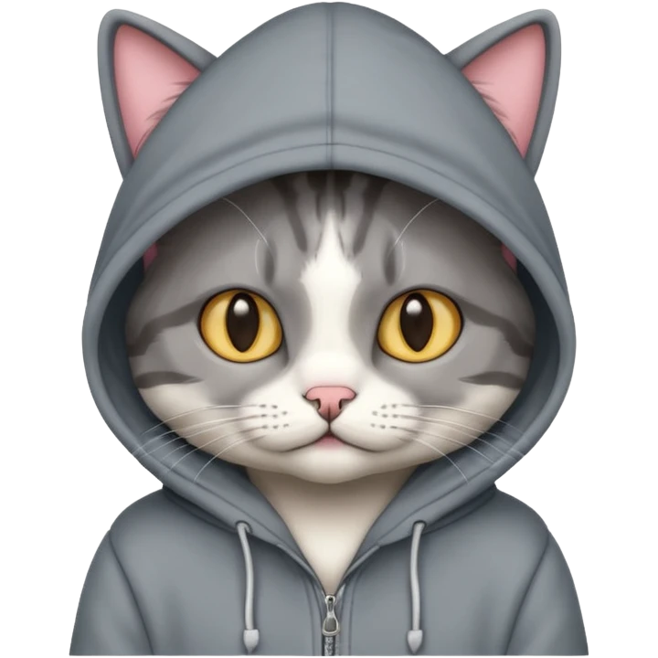 Cat wearing hoodie emoji