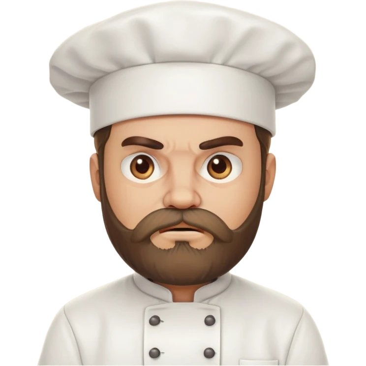 Chef angry with beard emoji