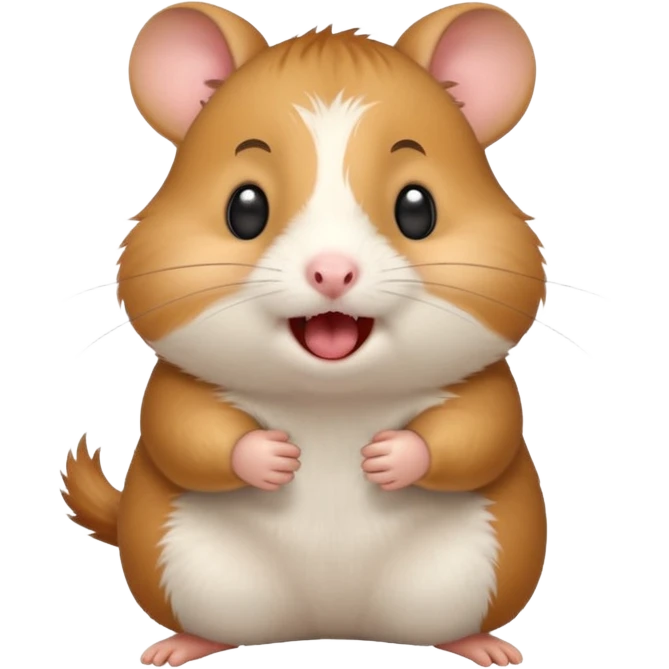 singing hamster with open mouth emoji