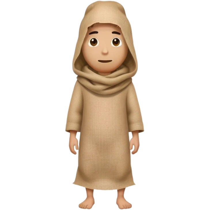 man with burlap sack over head full body standing emoji