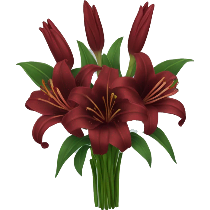Dark red bouquet of lilies  emoji