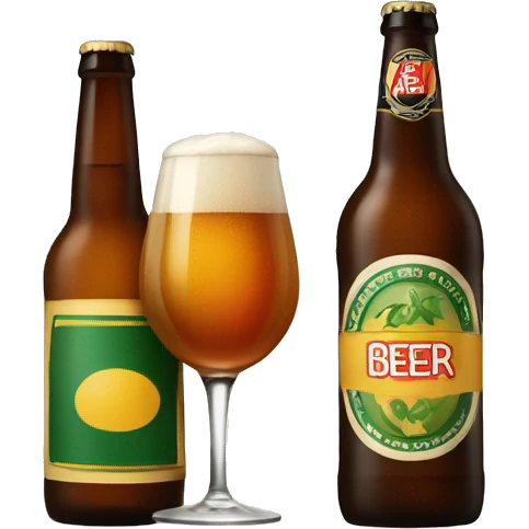 a beer and a wine bottle emoji