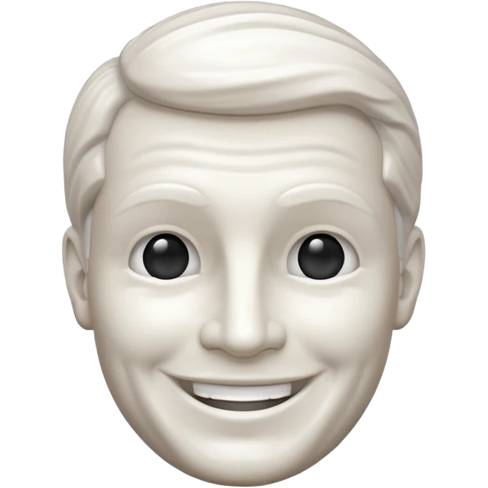 Marble style statue of man head happy full white emoji