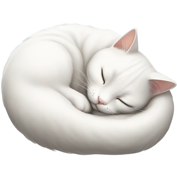 White cat sleeping emoji