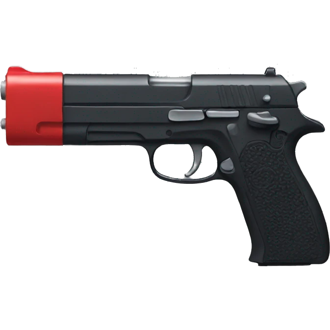 Black gun with red trigger  emoji