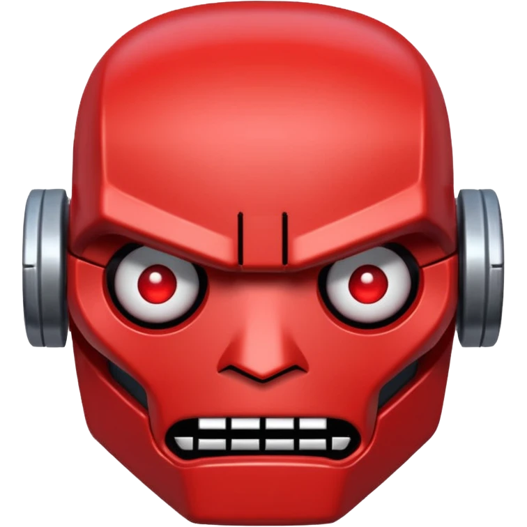 Create a pixel-grid robot face emotion displayed on a dark background composed of a strict 32×32 square grid. . Create emotion "Angry" emoji