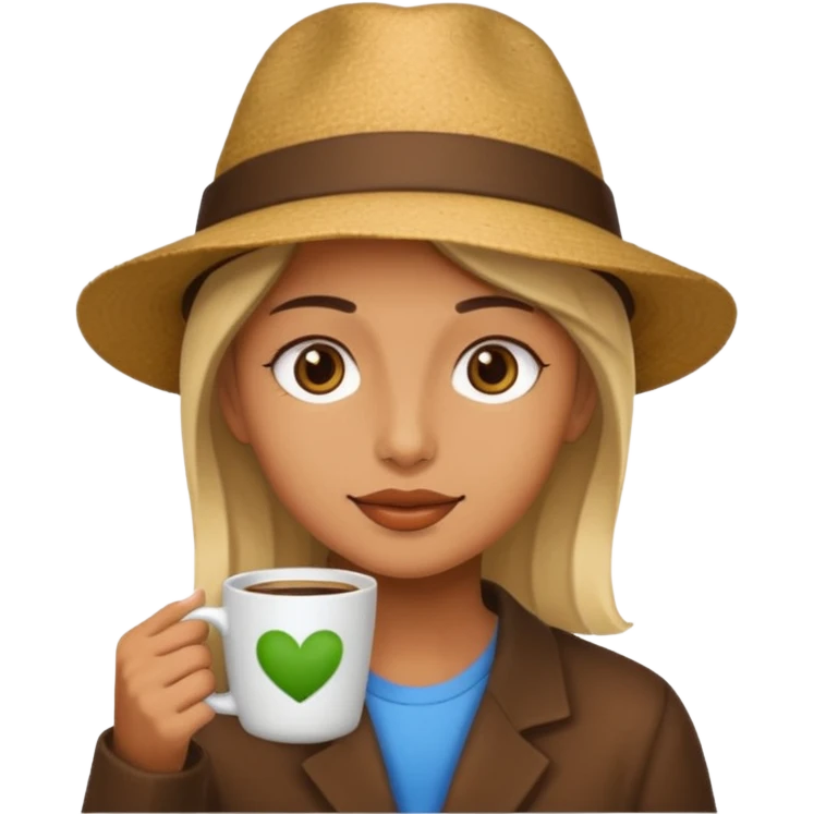 drinking coffee with hat emoji