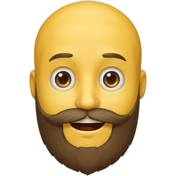 A yellow smiley emoji with a beard growing out of the top of his head emoji