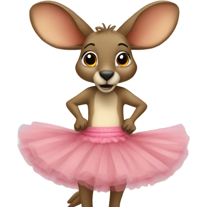 Kangaroo in a tutu emoji