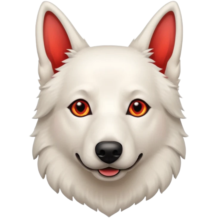 White belgian Shepard ist stoned with weed emoji