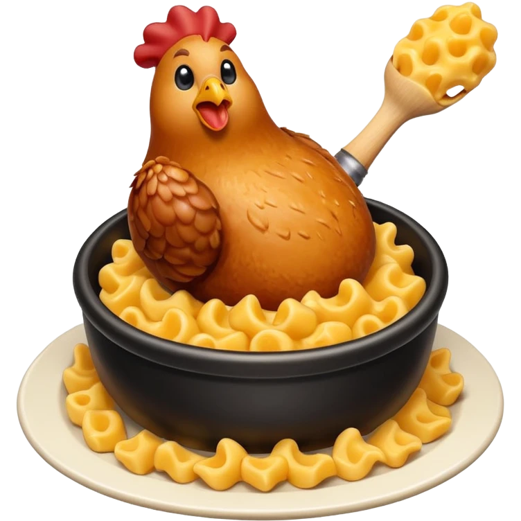 chicken drumstick with mac and cheese emoji