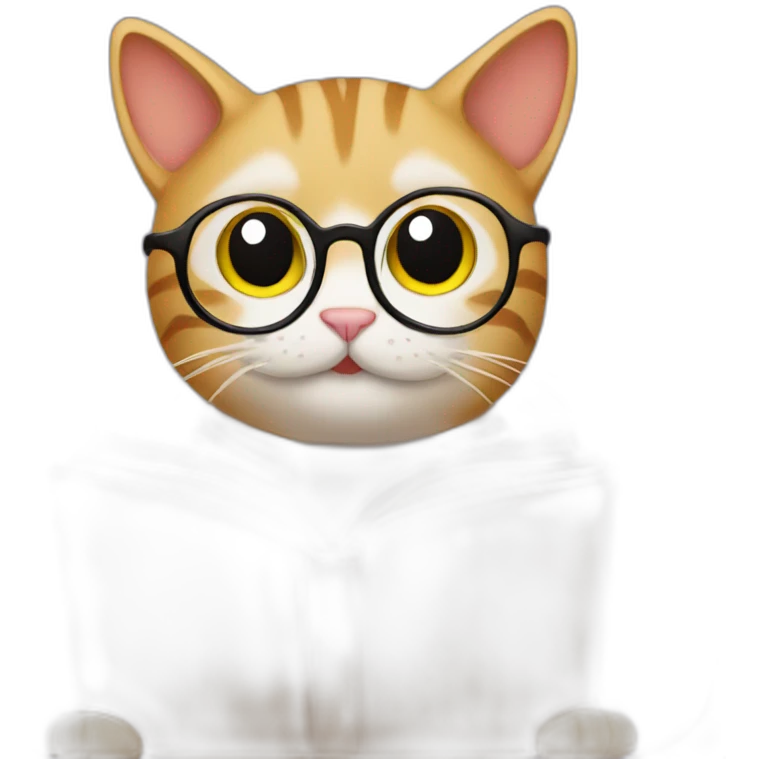 Cat reading a book emoji